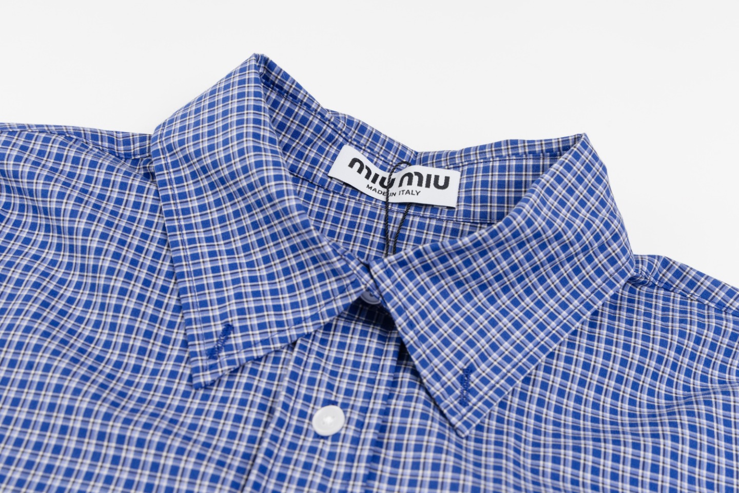 Miu Miu Blue Embroidered Shirt with Custom Sizes and Gender-Neutral Design - 图片 3