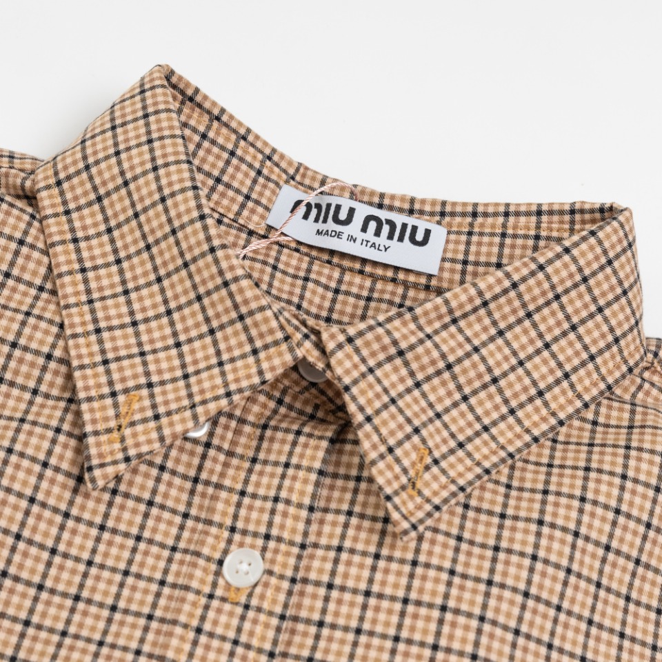 288DB Handbags: Miu Miu Embroidered Shirt in Brown, Unisex, Customizable Set - 图片 4