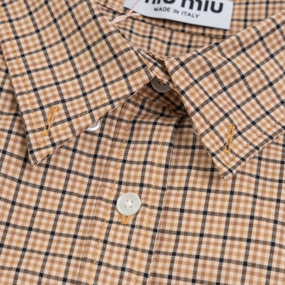 288DB Handbags: Miu Miu Embroidered Shirt in Brown, Unisex, Customizable Set - 图片 6