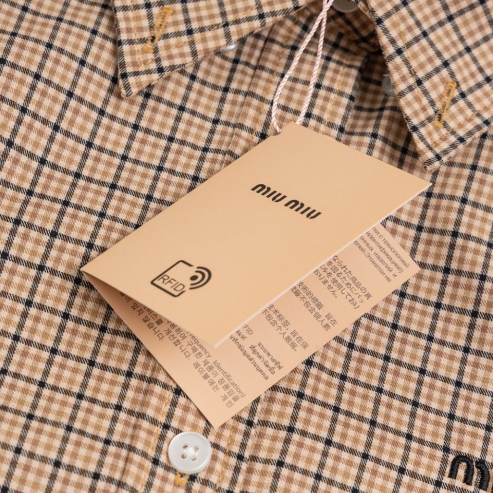 288DB Handbags: Miu Miu Embroidered Shirt in Brown, Unisex, Customizable Set - 图片 5