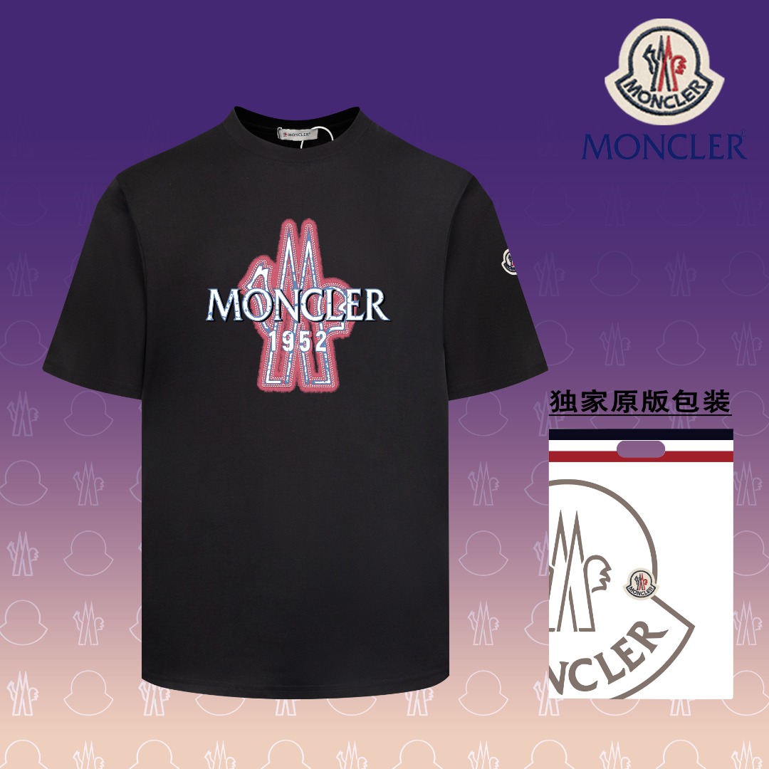 【Versión alta】 【MONCLER】 Nuevo modelo primavera/verano 2024, con estampado de logo digital de alta gama y trabajo pesad…