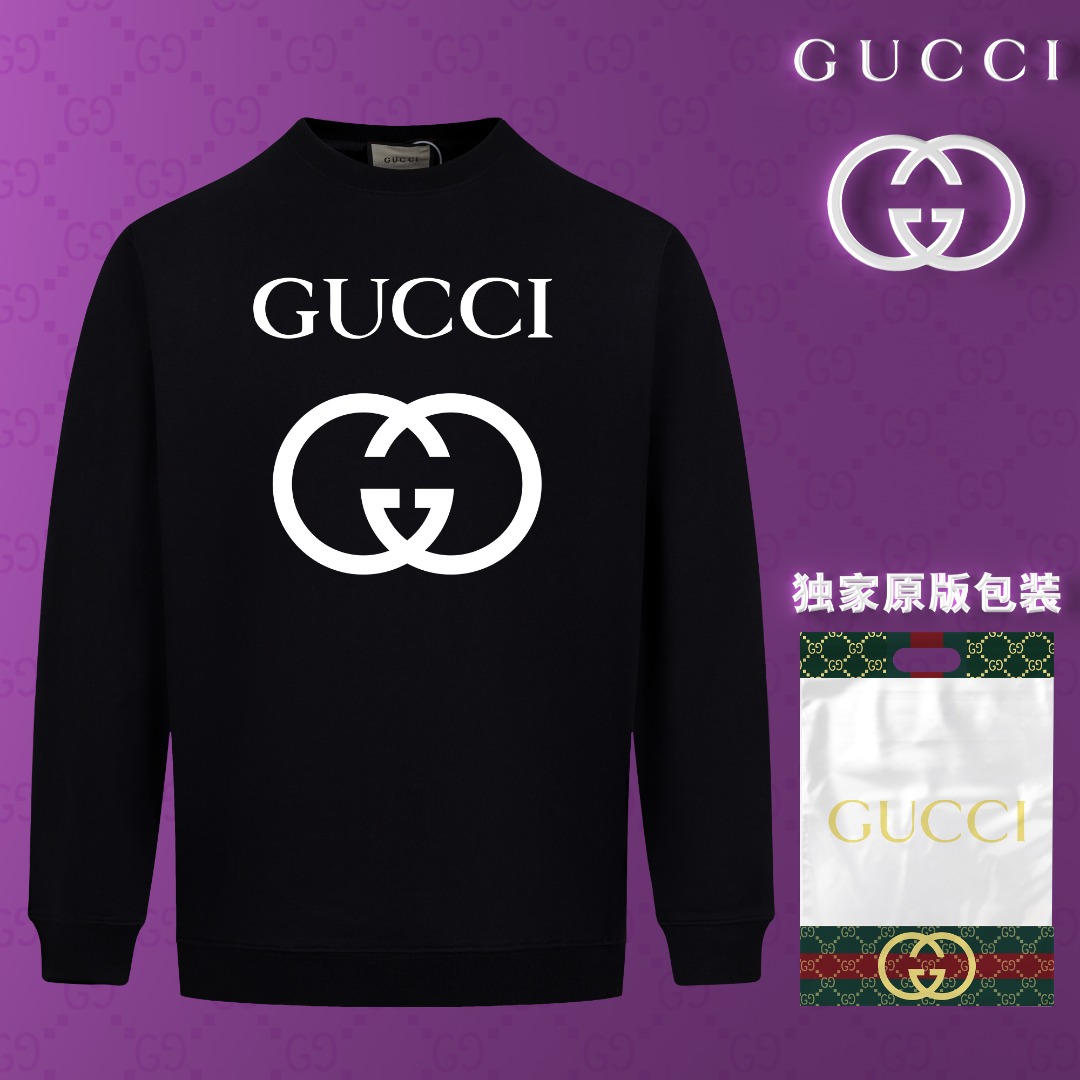 【顶级版本 官网品质】【古驰 GUCCI】【现货秒发】 🆕2024秋冬新款毛圈卫衣 搭配重工高端数码3D个性LOGO印花工艺，设计独特，做工细致完美高端定制 ⚠️面料：采用460克加厚全棉，面21S底10S卫衣定制面料 罗纹采用26/2…