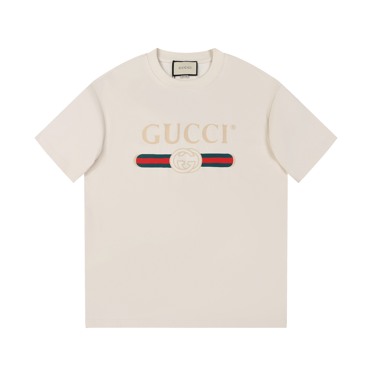 Gucci AAA+
 Odzież T-Shirt Kolor moreli Czarny Biały Drukowanie Kolekcja wiosenno-letnia Krótki rękaw