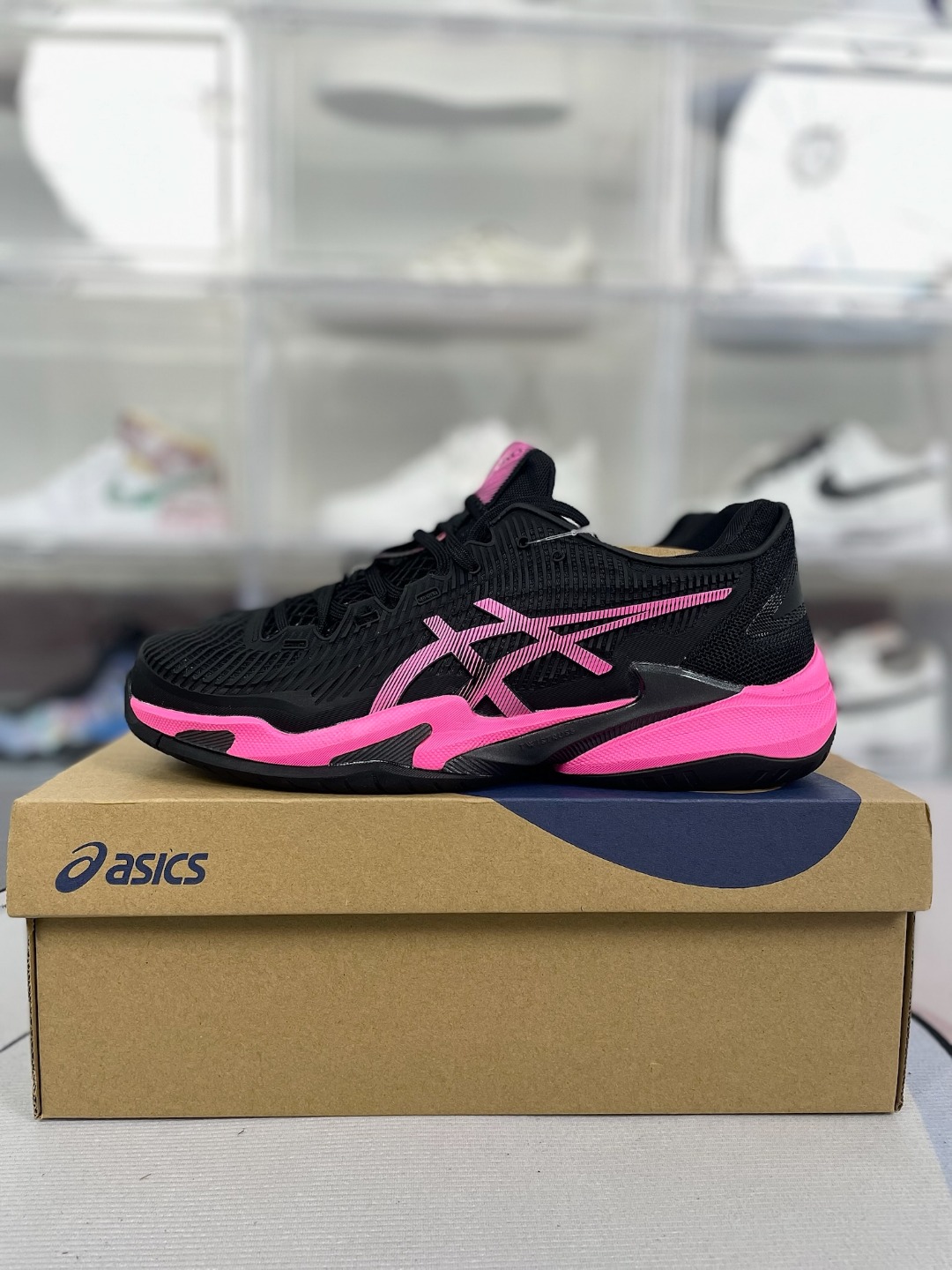 Asics Court FF 3 Black/Pink Men's Tennis Shoes, Durable, Breathable, Low Top 9 o 1hvi86t6niunmlogvg1irsgs24