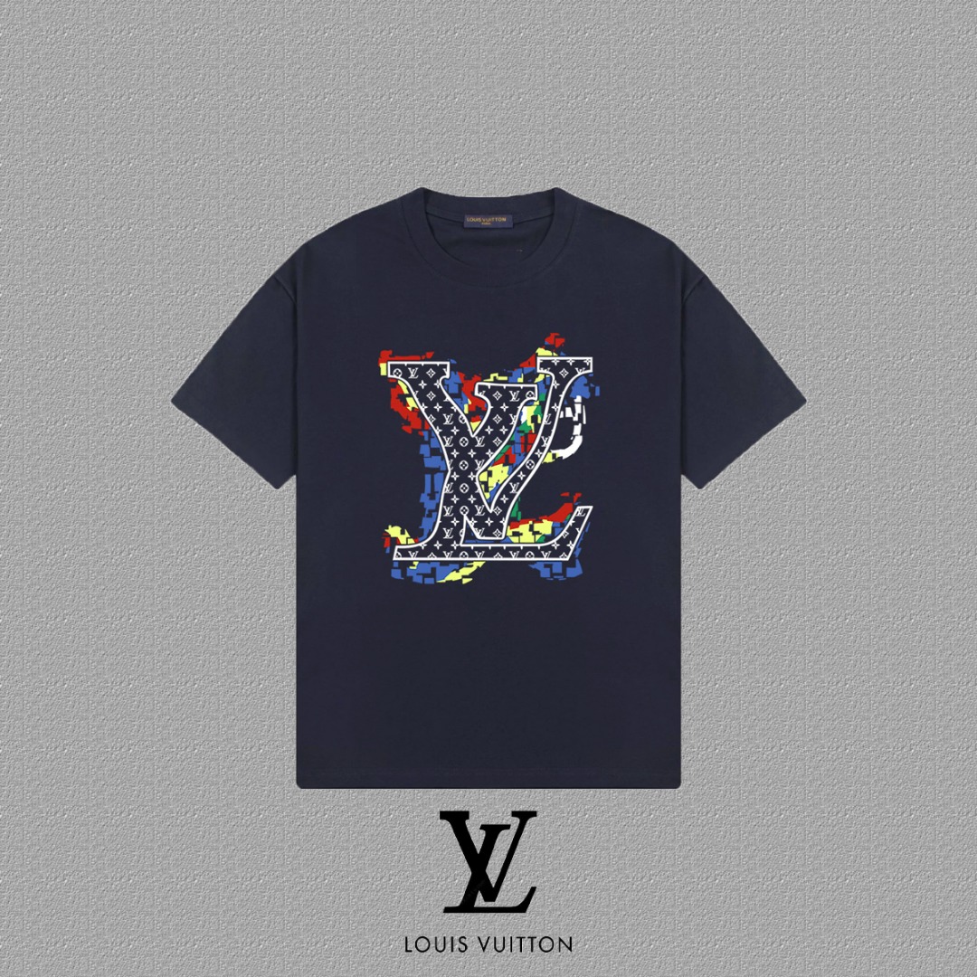 Louis Vuitton Camiseta con Estampado de Logo LV para Hombre y Mujer