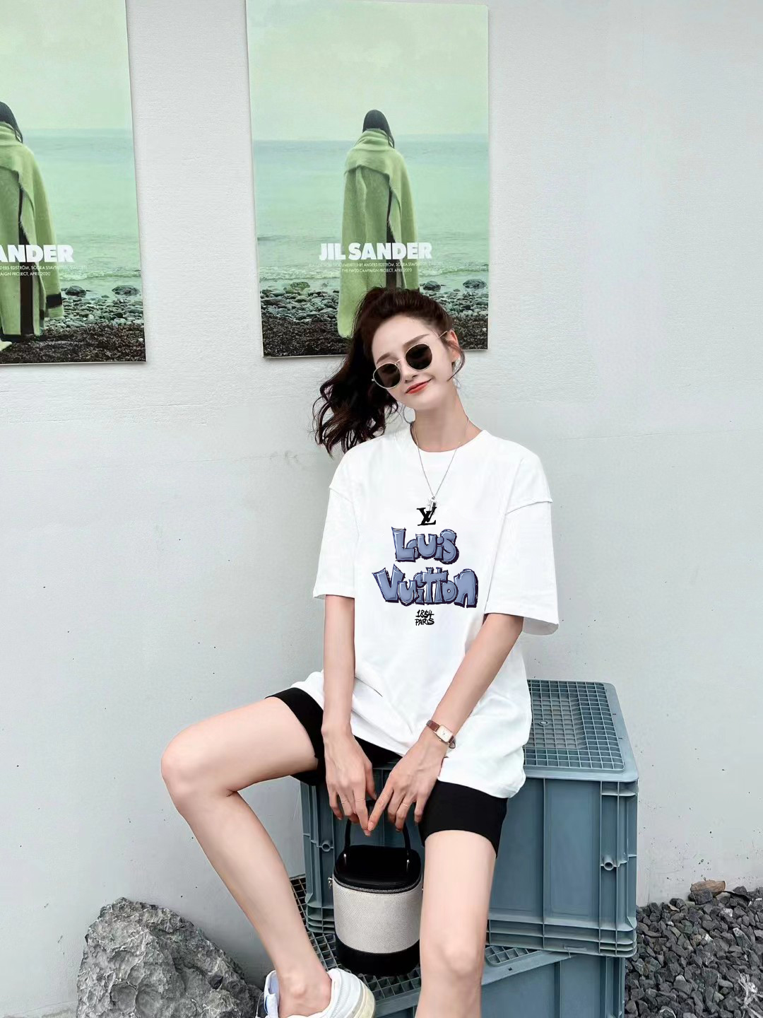 Louis Vuitton 2025FW Logo Print Cotton Short Sleeve T-Shirt Unisex 9 o 1i3icvbon1q7l1v0c1u1j162pl8t2