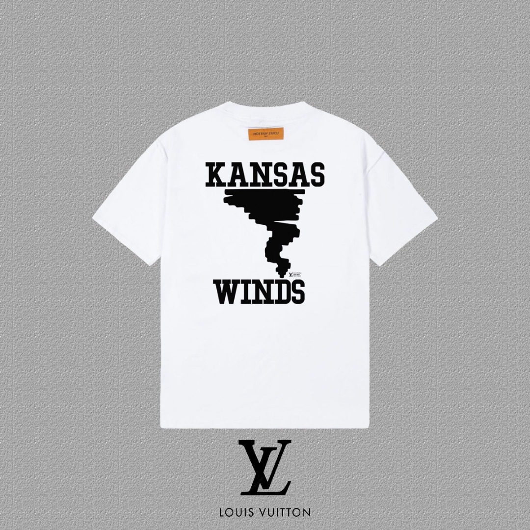 Louis Vuitton 2024FW Letter Print Short Sleeve T-Shirt - Unisex Style 3 o 1i3idpcid69ul284739va1ec91