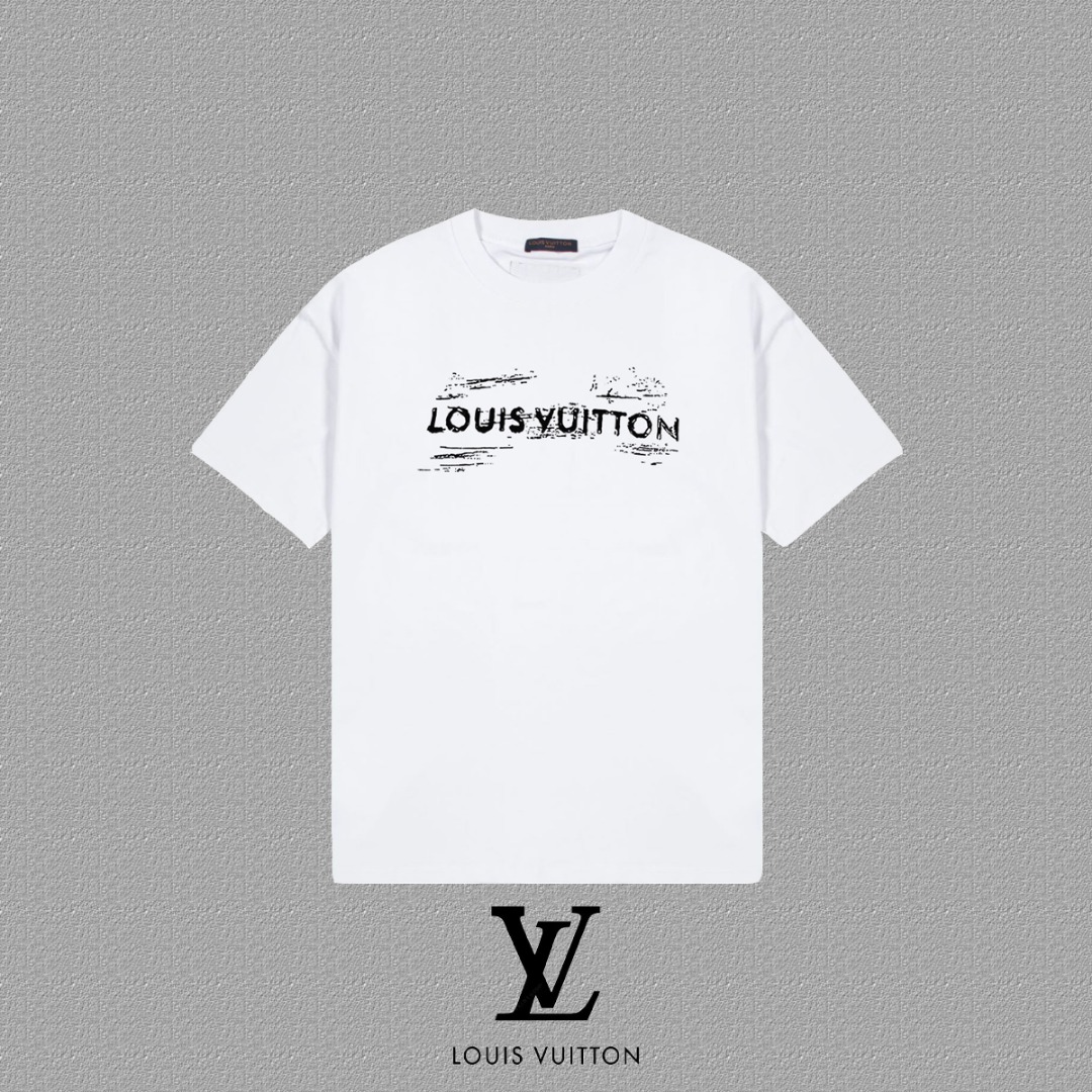 Louis Vuitton T-shirt met LV Logo Print, 100% Katoen, Unisex