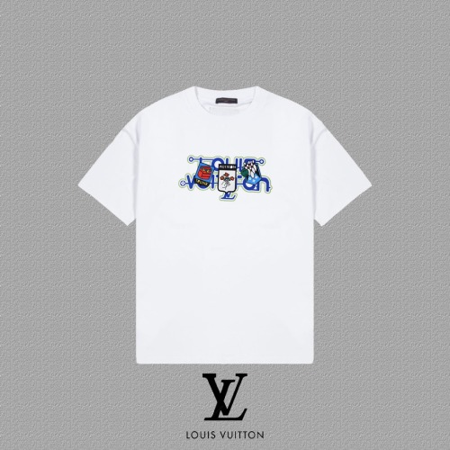 Louis Vuitton 2025FW Cotton T-Shirt with LV Letter Print - Unisex 1 Louis Vuitton 2025FW Cotton T-Shirt with LV Letter Print - Unisex