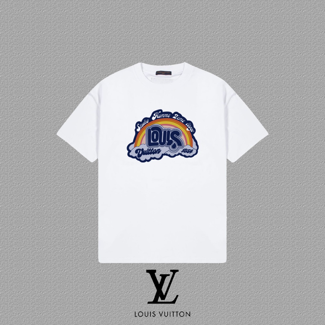 Louis Vuitton Rainbow-Logo Cotton Tee - Stylish & Comfortable 2 o 1i3la141j1oj37ebhfbn4m1tq10