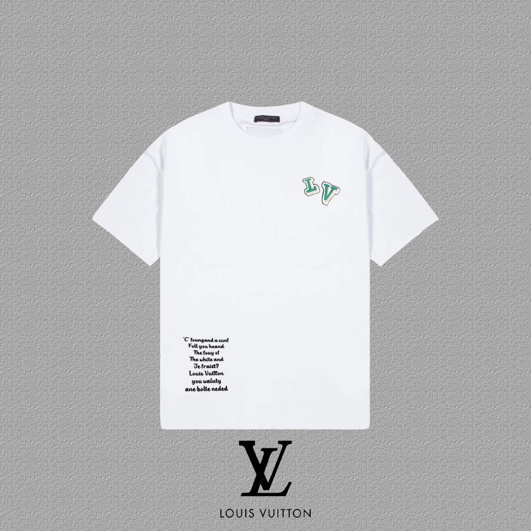 Louis Vuitton 2025FW Cotton Crewneck T-Shirt with LV Lettering Print 2 o 1i3lagbmqik61rec1g5h16vv1afm0
