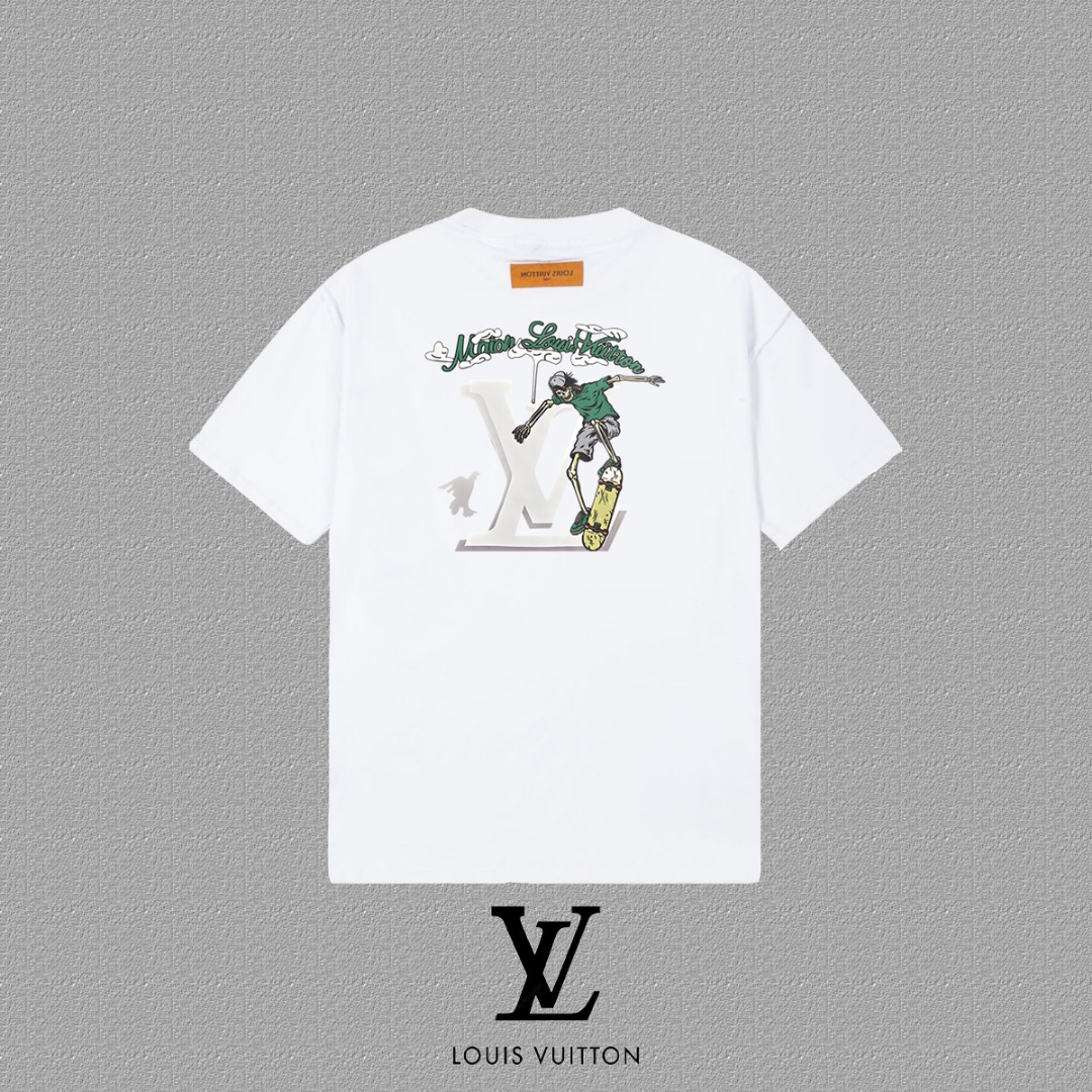 Louis Vuitton 2025FW Cotton Crewneck T-Shirt with LV Lettering Print 3 o 1i3lagbmrmgp16md14nl1e3j1k3u1