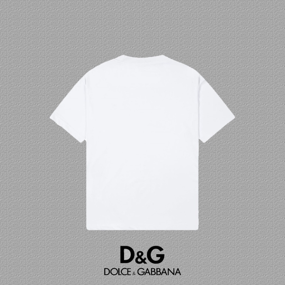 2024FW High-End Short Sleeve T-Shirts with Classic Metal Letters in Black and White - 图片 2