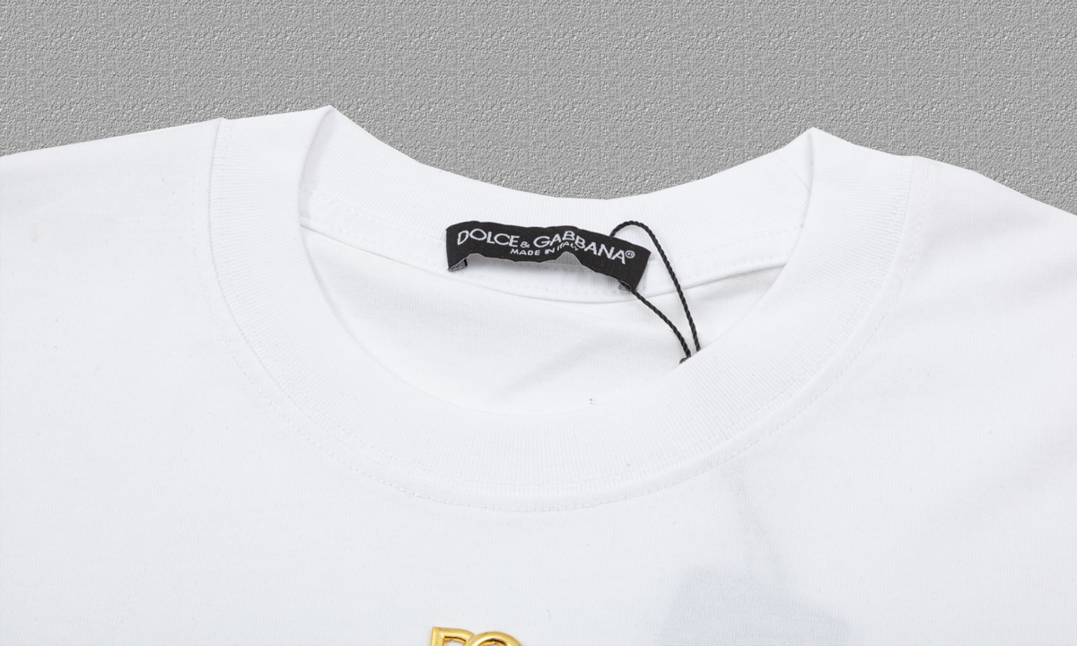 2024FW Classic Metal Letters Short Sleeve T-Shirts in Heavy Fabric, Black & White - 图片 5