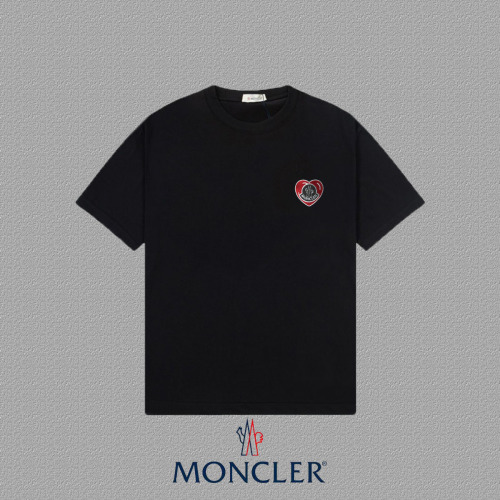 MONCLER 2024FW Short Sleeve T-Shirt with Heart Embroidery - Unisex Style