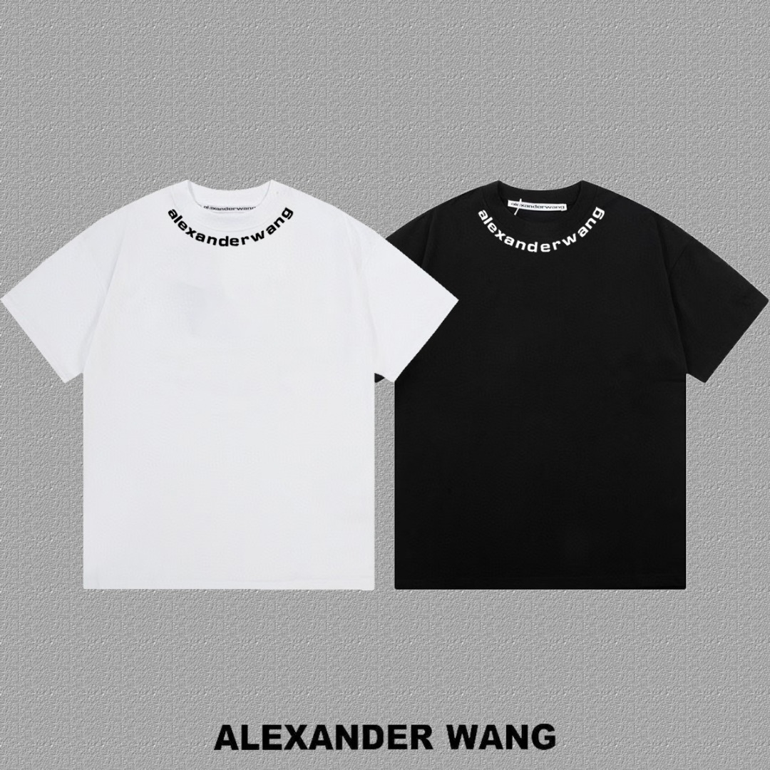 High-End Silica Letter Print T-Shirts for 2025FW in Black and White - 图片 3