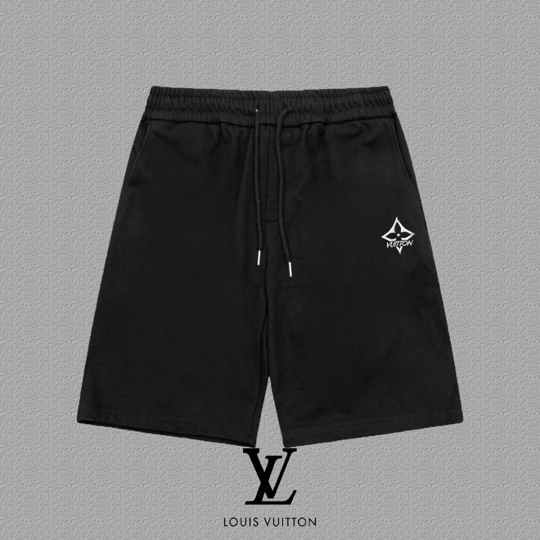 P90 [LV 路易威登] pantalones cortos clásicos con letras bordadas, tela de algodón 100% activa de 400g personalizada de edic…