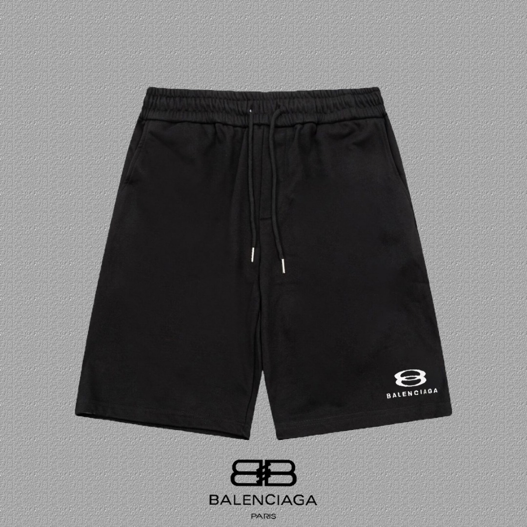 P90 [balenciaga] Shorts clásicos con letras bordadas. Popular tejido de algodón puro de versión activa de 400 g hecho a…