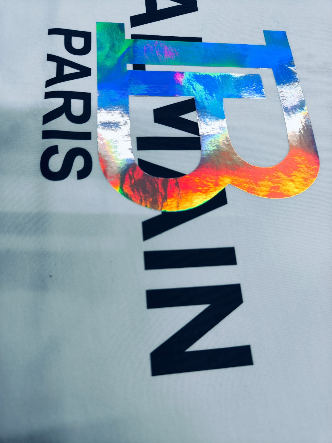 High-End Balmain FW Short Sleeve T-Shirts with Silica Plaster and Logo Printing - 图片 6