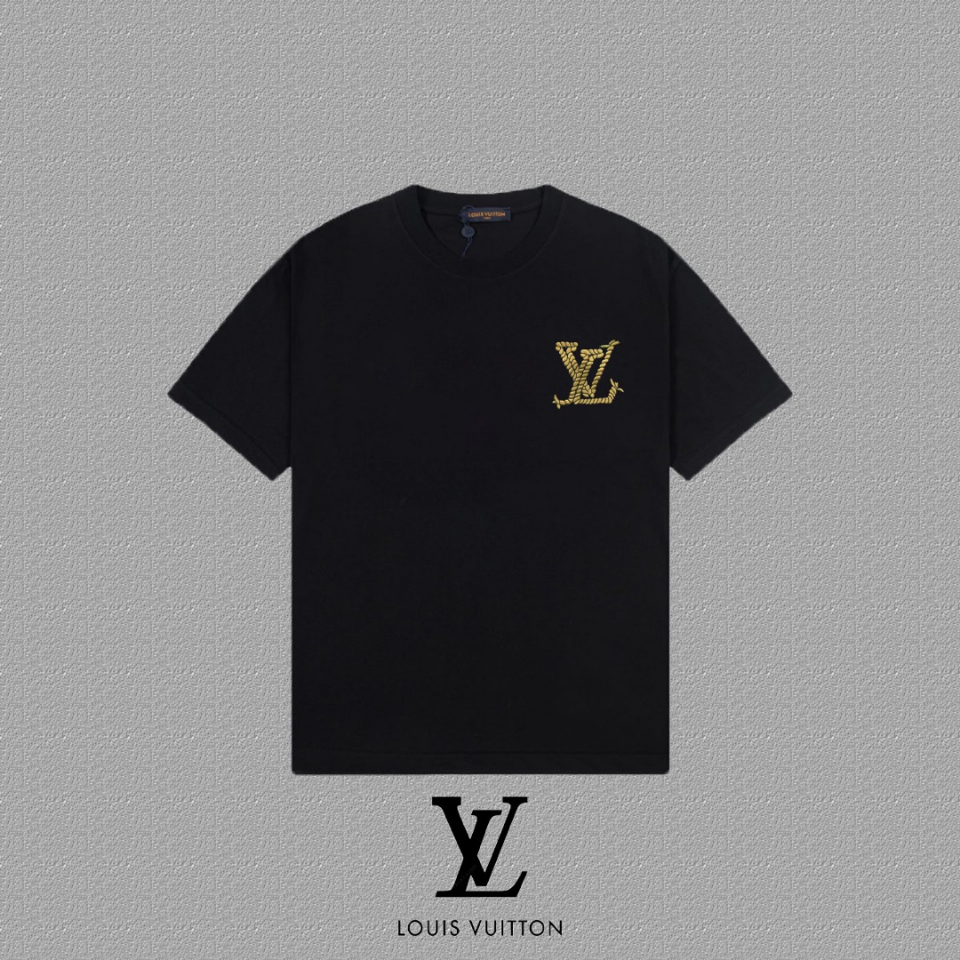 PP70 [LV 路易威登] 2025FW camiseta de manga corta, técnica de letras bordadas, tela de alta gama de 300g doble hilo 26s, te…