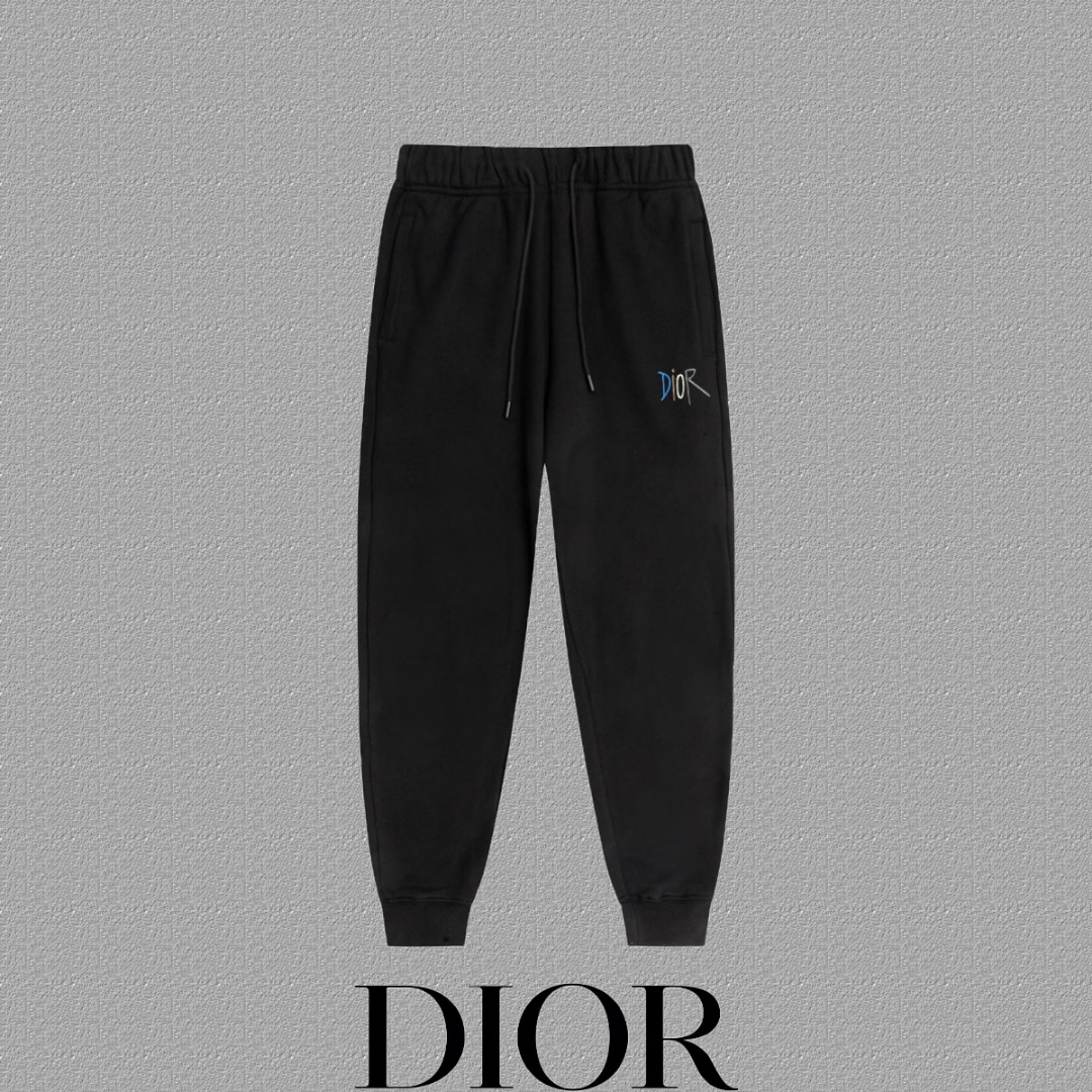 P150 ✨🔥 [DIOR] Pantalones deportivos con letras, popular tejido de algodón puro de versión activa de 460 g hecho a med…