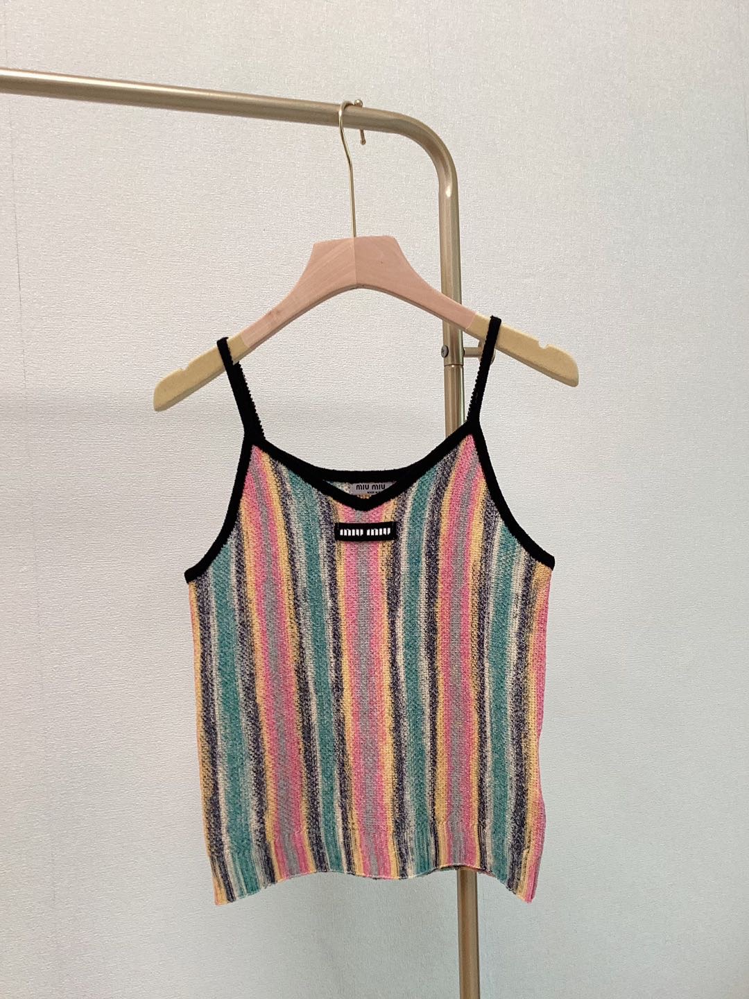 MiuMiu Clothing Tank Tops&Camis Knitting Summer Collection Fashion