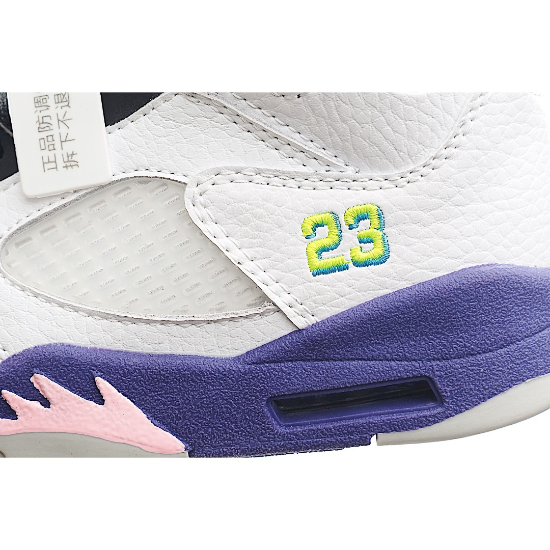 图片[9]-乔5 AJ 5代系带篮球气垫童鞋28-35 该鞋款属于篮球文化鞋，设计以支撑在进行篮球运动时穿着使用，缓震鞋口和人字形鞋底防滑，鞋面采用牛皮革、橡塑材料等多种材料拼接（缝/车线）而成-选品中心