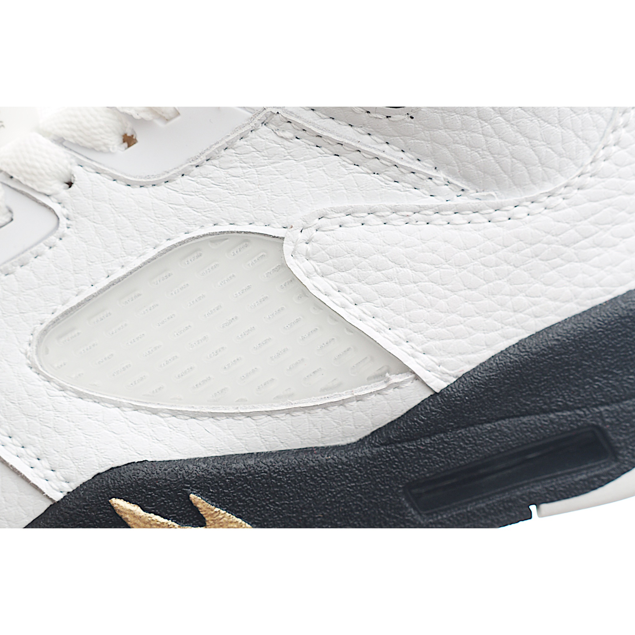 图片[9]-乔5 AJ 5代系带篮球气垫童鞋28-35 该鞋款属于篮球文化鞋，设计以支撑在进行篮球运动时穿着使用，缓震鞋口和人字形鞋底防滑，鞋面采用牛皮革、橡塑材料等多种材料拼接（缝/车线）而成-选品中心