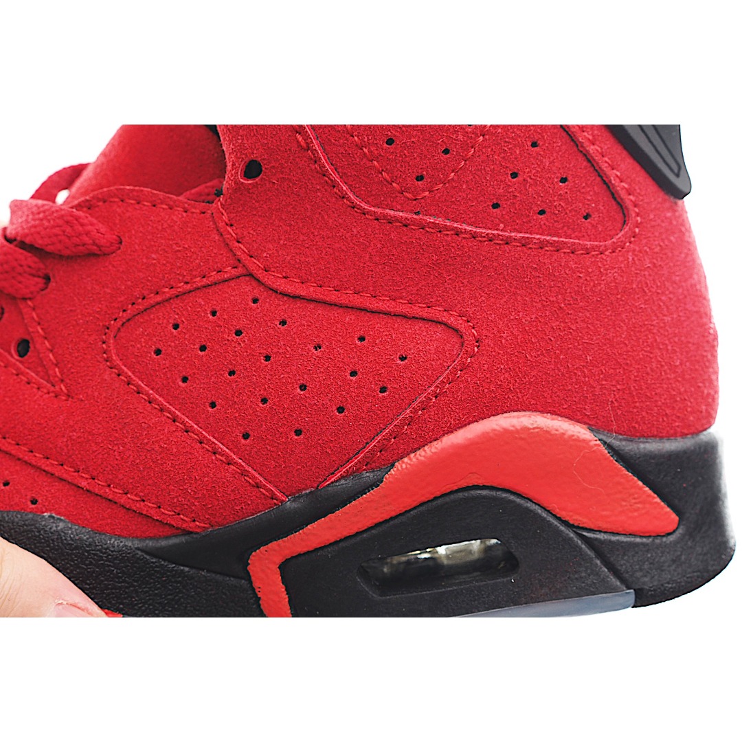 图片[9]-AJ 6代乔六高帮篮球气垫童鞋28-35 AJ 6 复刻大童运动童鞋采用优质鞋面，承袭令其享誉盛名的经典外观设计。穿孔设计，为孩子提供透气舒适的运动体验。-选品中心