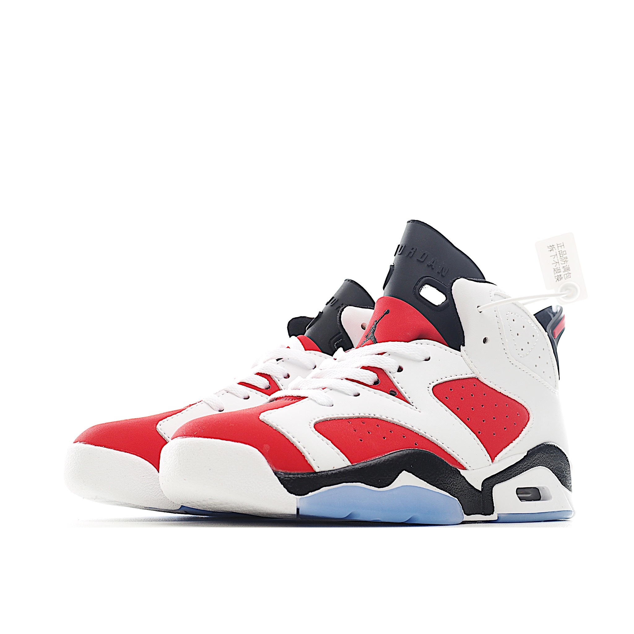 图片[2]-AJ 6代乔六高帮篮球气垫童鞋28-35 AJ 6 复刻大童运动童鞋采用优质鞋面，承袭令其享誉盛名的经典外观设计。穿孔设计，为孩子提供透气舒适的运动体验。-选品中心