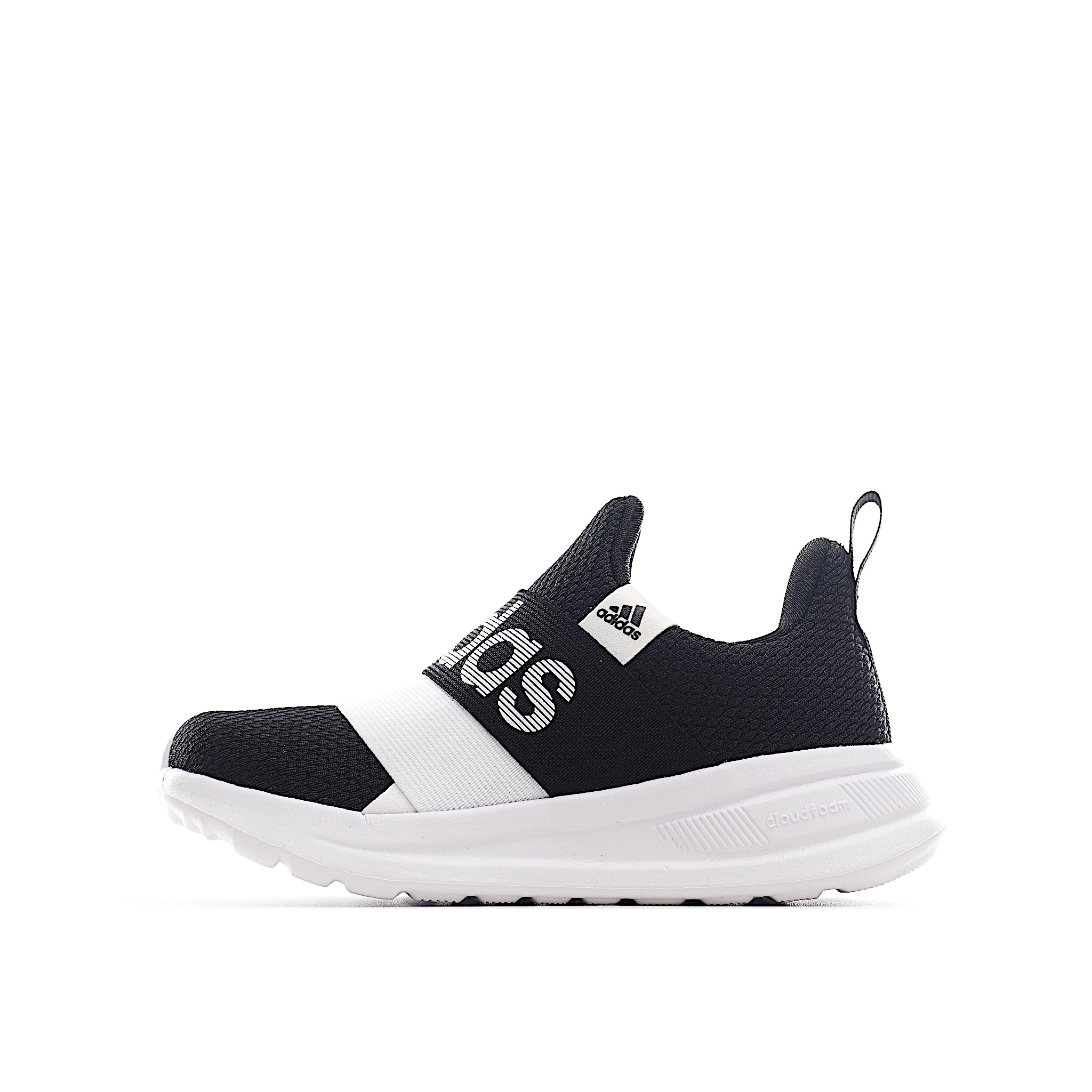 AD 儿童一脚蹬松紧带休闲运动鞋 一旦孩子们发现这些易于穿戴的松紧带运动鞋，他们就不会再回头了。柔软的鞋面以最小的力气滑入到位，大松紧带将脚紧贴到位。采用轻质缓震制成，可提供全天支撑，从孩子们冲出门的那一刻起，直到他们回到家并坐在沙发上，都能让孩子们自由活动。 货号：黑白 尺码：26-37-选品中心