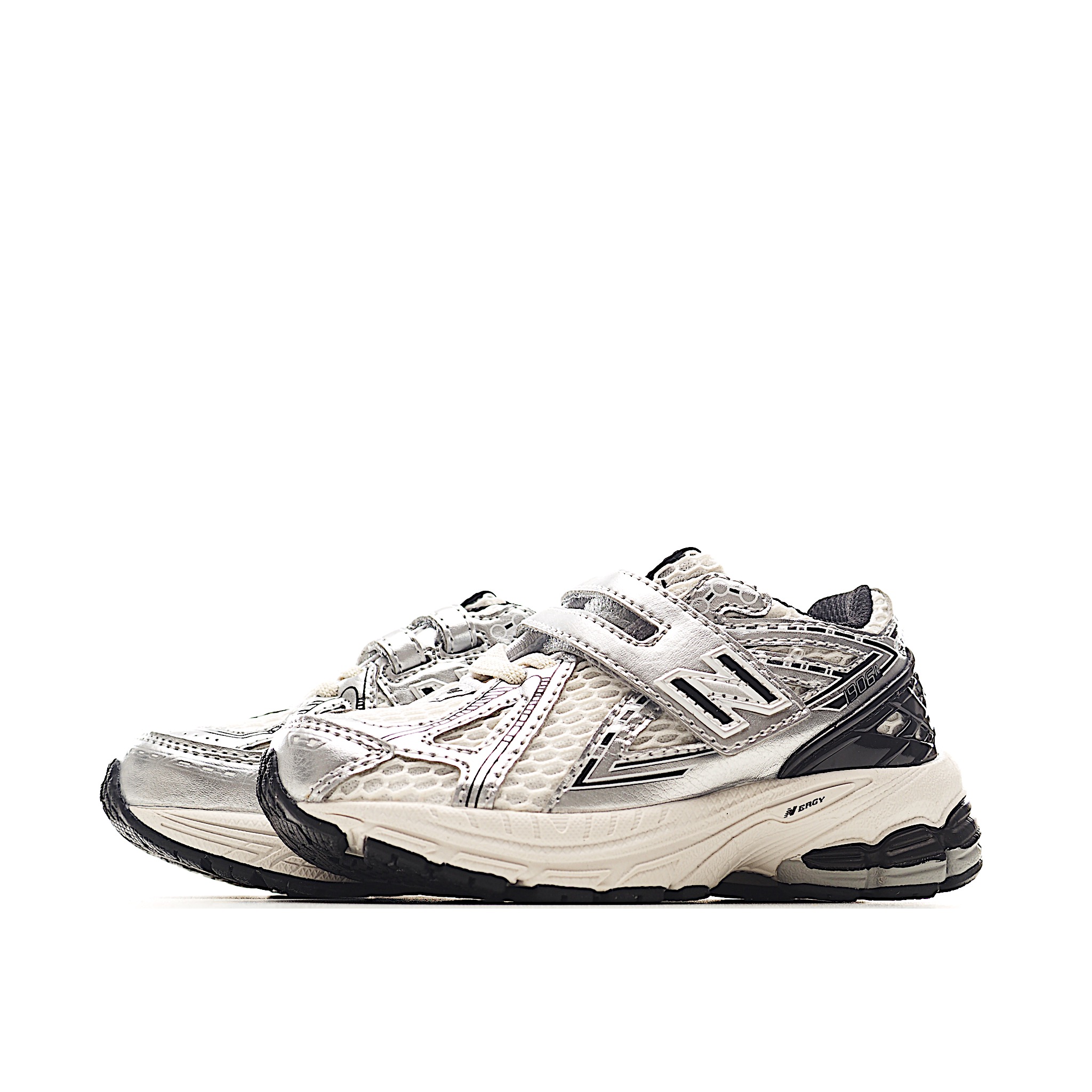 图片[3]-NB 1906 魔术贴儿童跑步鞋24-37 立体双层织面搭配镂空支撑带复古未来感淋漓彰显，亦可搭配亲子款全家玩转复古千禧风。中底采用AB科技与Ny避震系统，缓震回弹性能更出色。-选品中心