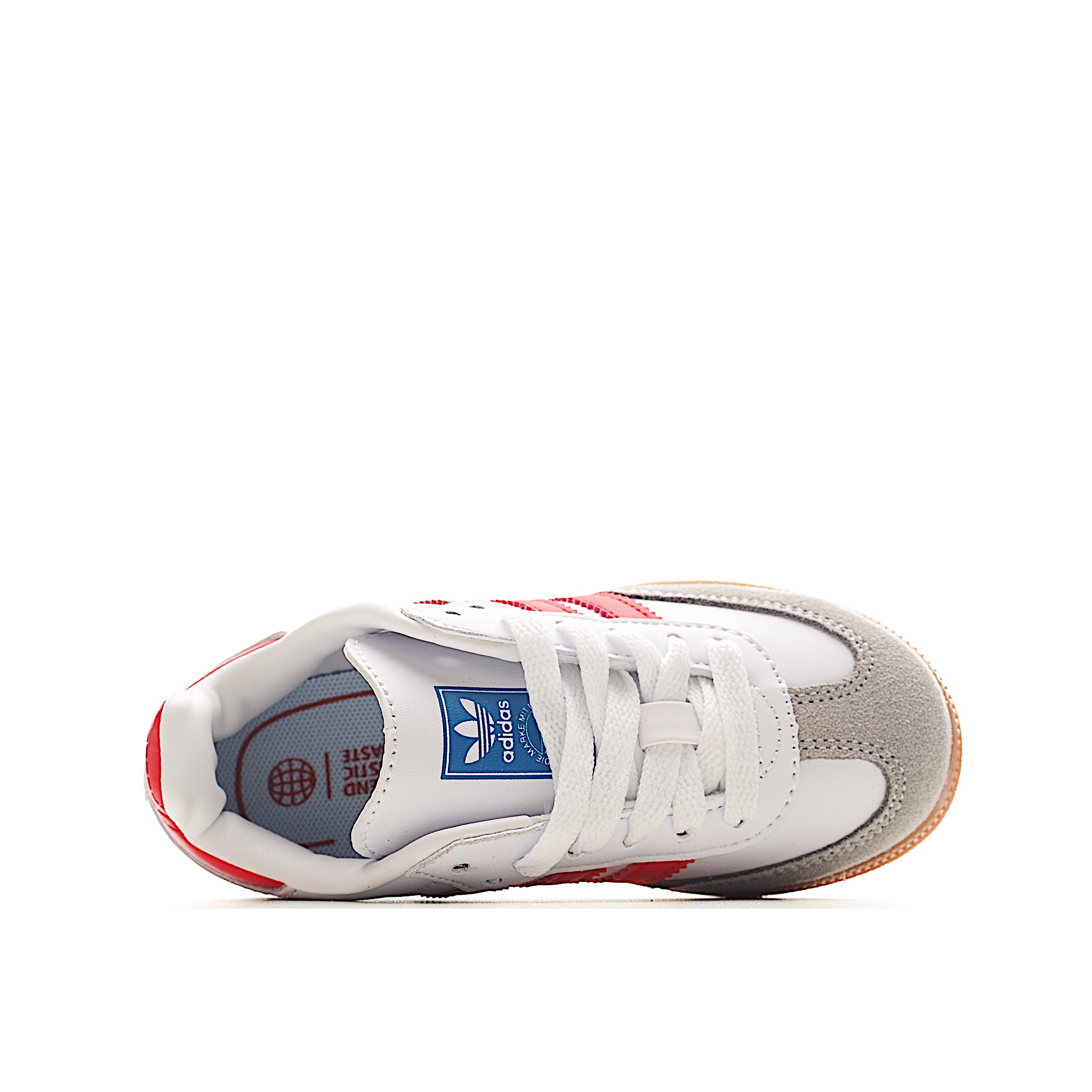 图片[7]-AD 德训 低帮儿童休闲鞋 注：22-27松紧带，28-37系带 如果你回到 1960 年代，你会发现职业足球运动员穿着桑巴，就像这些婴儿鞋一样，几乎就像他们一样。尺寸缩小适合儿童，配有柔软的鞋垫，在全天玩耍时感觉舒适。皮革鞋面、胶橡胶鞋底和3条纹保持经典。 货号：4464 尺码：22-37-选品中心