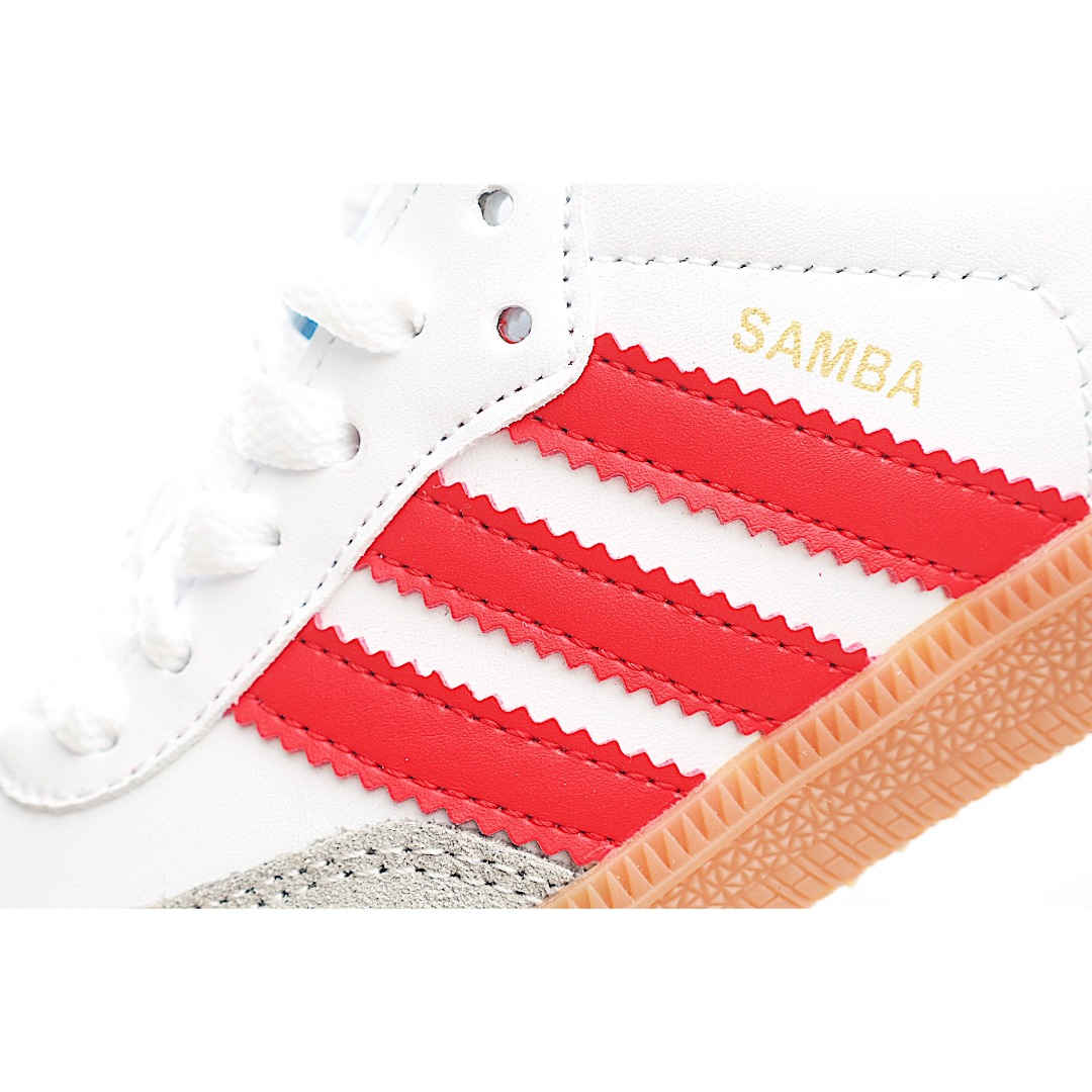 图片[9]-AD 德训 低帮儿童休闲鞋 注：22-27松紧带，28-37系带 如果你回到 1960 年代，你会发现职业足球运动员穿着桑巴，就像这些婴儿鞋一样，几乎就像他们一样。尺寸缩小适合儿童，配有柔软的鞋垫，在全天玩耍时感觉舒适。皮革鞋面、胶橡胶鞋底和3条纹保持经典。 货号：4464 尺码：22-37-选品中心