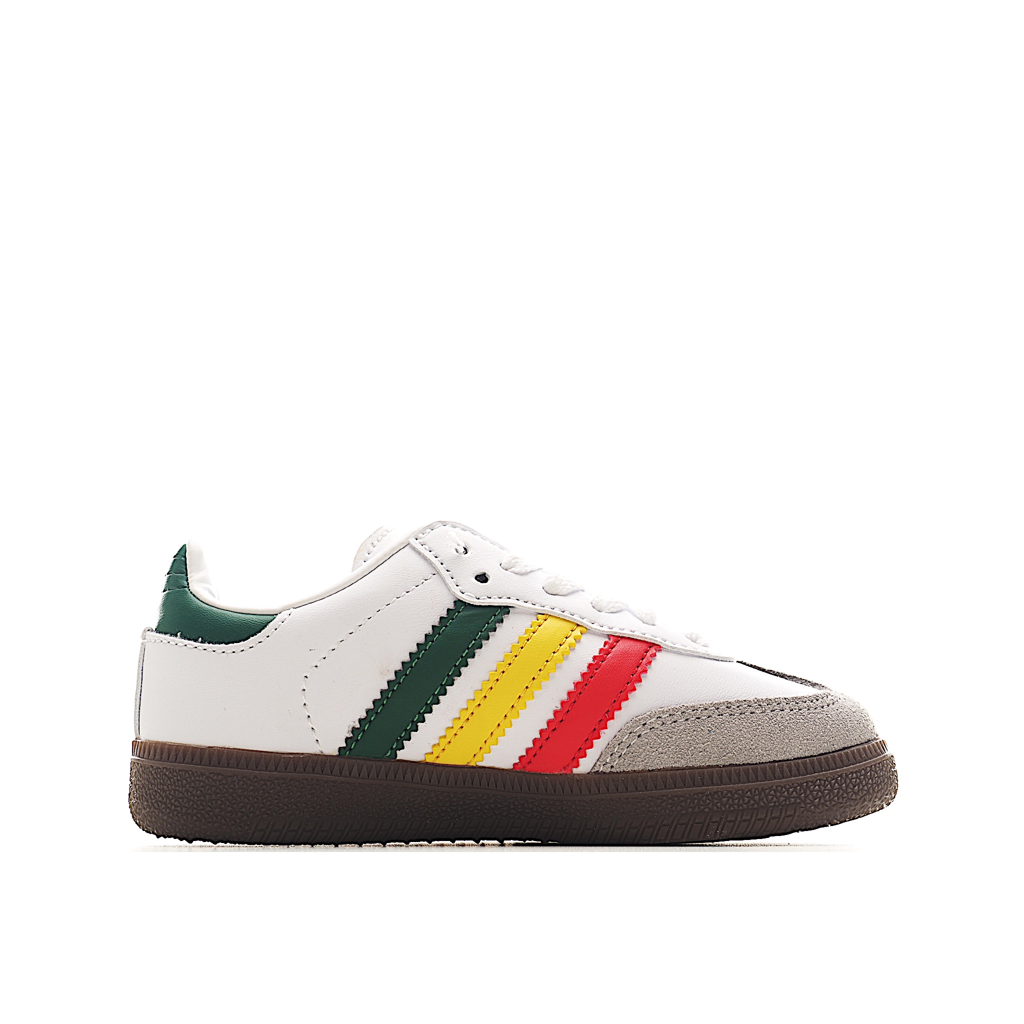 图片[2]-AD 德训 低帮儿童休闲鞋 注：22-27松紧带，28-37系带 如果你回到 1960 年代，你会发现职业足球运动员穿着桑巴，就像这些婴儿鞋一样，几乎就像他们一样。尺寸缩小适合儿童，配有柔软的鞋垫，在全天玩耍时感觉舒适。皮革鞋面、胶橡胶鞋底和3条纹保持经典。 货号：3118 尺码：22-37-选品中心