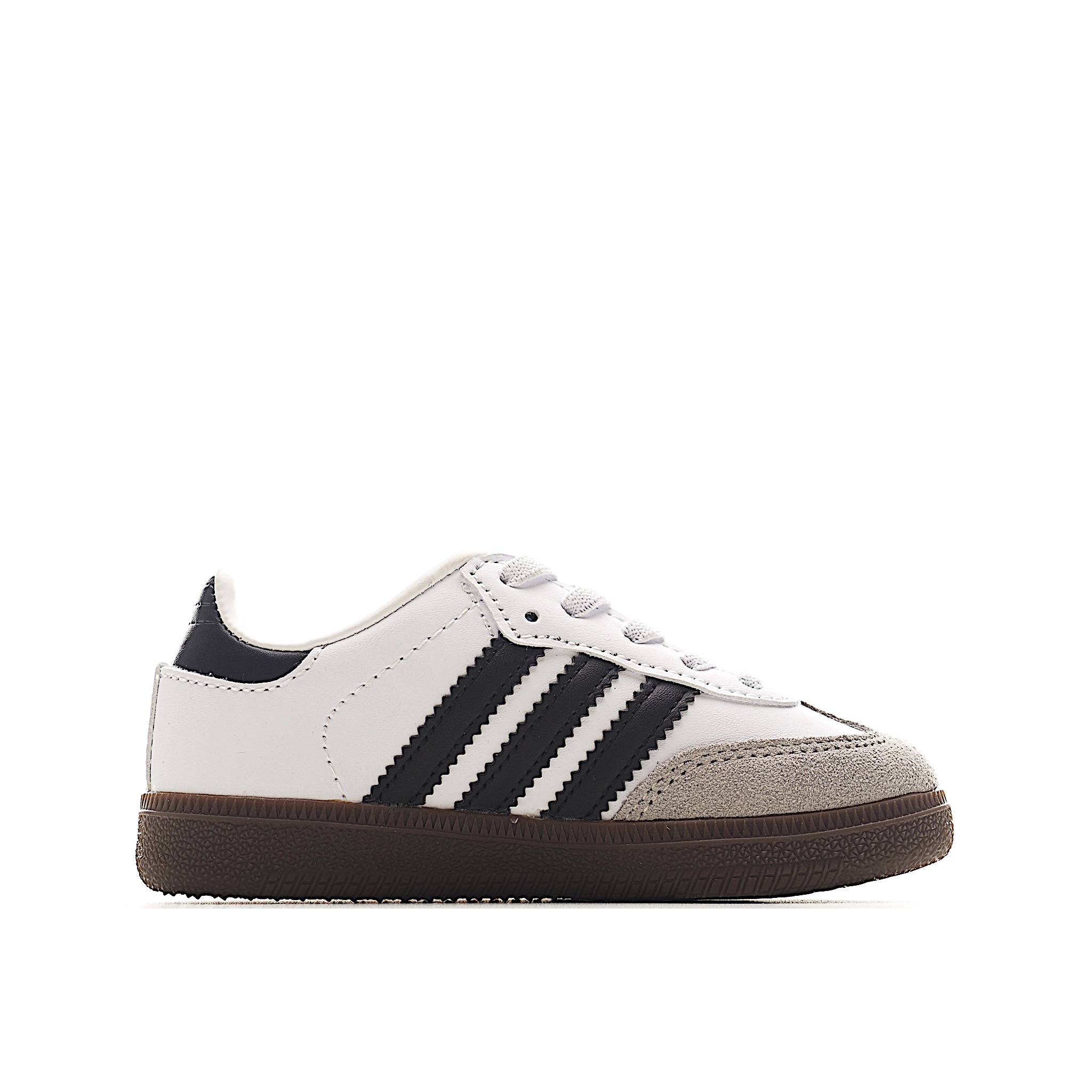 图片[2]-AD 德训 低帮儿童休闲鞋 注：22-27松紧带，28-37系带 如果你回到 1960 年代，你会发现职业足球运动员穿着桑巴，就像这些婴儿鞋一样，几乎就像他们一样。尺寸缩小适合儿童，配有柔软的鞋垫，在全天玩耍时感觉舒适。皮革鞋面、胶橡胶鞋底和3条纹保持经典。 货号：3677 尺码：22-37-选品中心