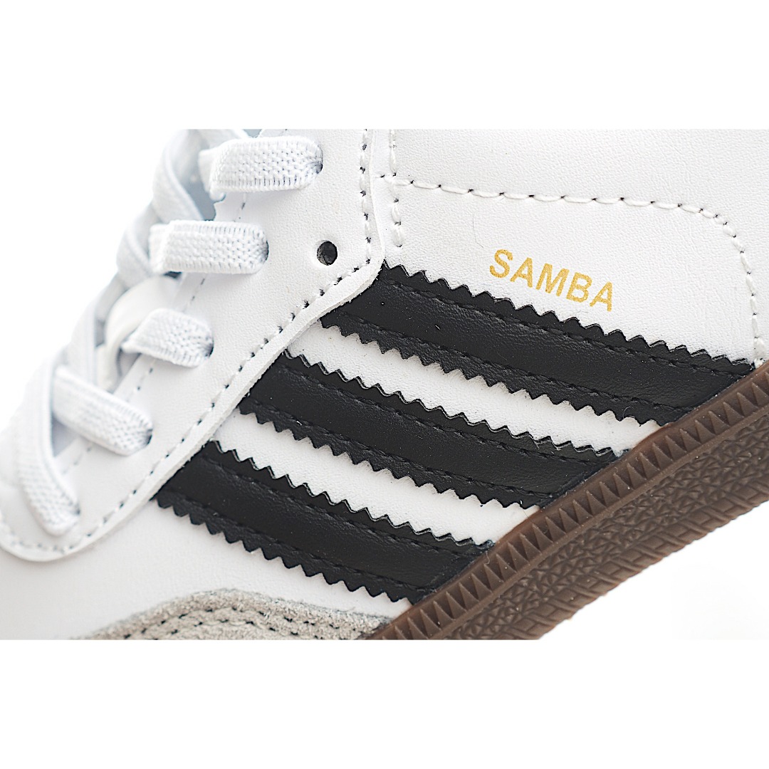 图片[9]-AD 德训 低帮儿童休闲鞋 注：22-27松紧带，28-37系带 如果你回到 1960 年代，你会发现职业足球运动员穿着桑巴，就像这些婴儿鞋一样，几乎就像他们一样。尺寸缩小适合儿童，配有柔软的鞋垫，在全天玩耍时感觉舒适。皮革鞋面、胶橡胶鞋底和3条纹保持经典。 货号：3677 尺码：22-37-选品中心