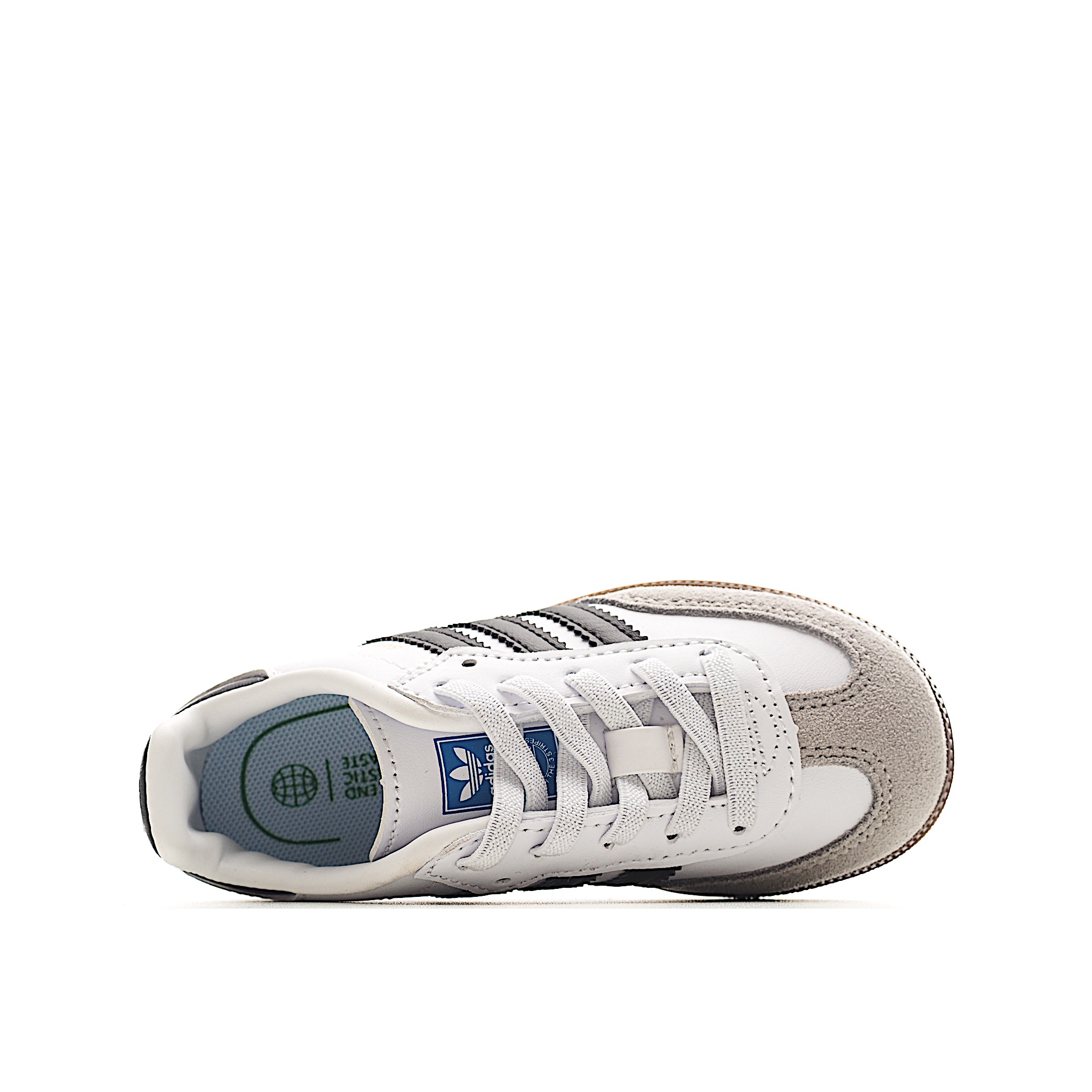 图片[7]-AD 德训 低帮儿童休闲鞋 注：22-27松紧带，28-37系带 如果你回到 1960 年代，你会发现职业足球运动员穿着桑巴，就像这些婴儿鞋一样，几乎就像他们一样。尺寸缩小适合儿童，配有柔软的鞋垫，在全天玩耍时感觉舒适。皮革鞋面、胶橡胶鞋底和3条纹保持经典。 货号：3677 尺码：22-37-选品中心