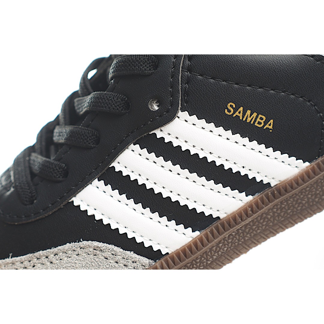 图片[8]-AD 德训 低帮儿童休闲鞋 注：22-27松紧带，28-37系带 如果你回到 1960 年代，你会发现职业足球运动员穿着桑巴，就像这些婴儿鞋一样，几乎就像他们一样。尺寸缩小适合儿童，配有柔软的鞋垫，在全天玩耍时感觉舒适。皮革鞋面、胶橡胶鞋底和3条纹保持经典。 货号：3677 尺码：22-37-选品中心