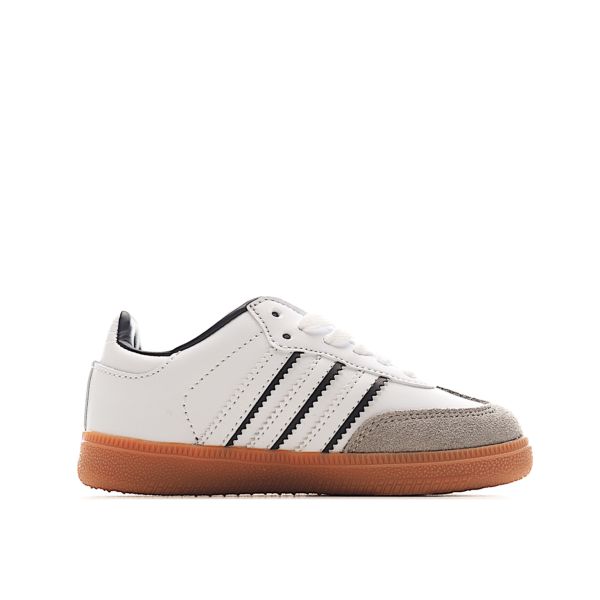 图片[2]-AD 德训 低帮儿童休闲鞋 注：22-27松紧带，28-37系带 如果你回到 1960 年代，你会发现职业足球运动员穿着桑巴，就像这些婴儿鞋一样，几乎就像他们一样。尺寸缩小适合儿童，配有柔软的鞋垫，在全天玩耍时感觉舒适。皮革鞋面、胶橡胶鞋底和3条纹保持经典。 货号：5649 尺码：22-37-选品中心