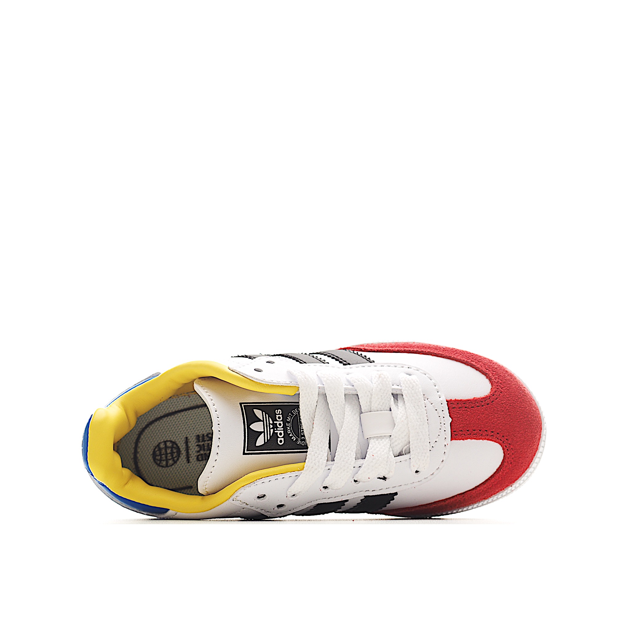 图片[7]-AD 德训 低帮儿童休闲鞋 注：22-27松紧带，28-37系带 如果你回到 1960 年代，你会发现职业足球运动员穿着桑巴，就像这些婴儿鞋一样，几乎就像他们一样。尺寸缩小适合儿童，配有柔软的鞋垫，在全天玩耍时感觉舒适。皮革鞋面、胶橡胶鞋底和3条纹保持经典。 货号：3964 尺码：22-37-选品中心