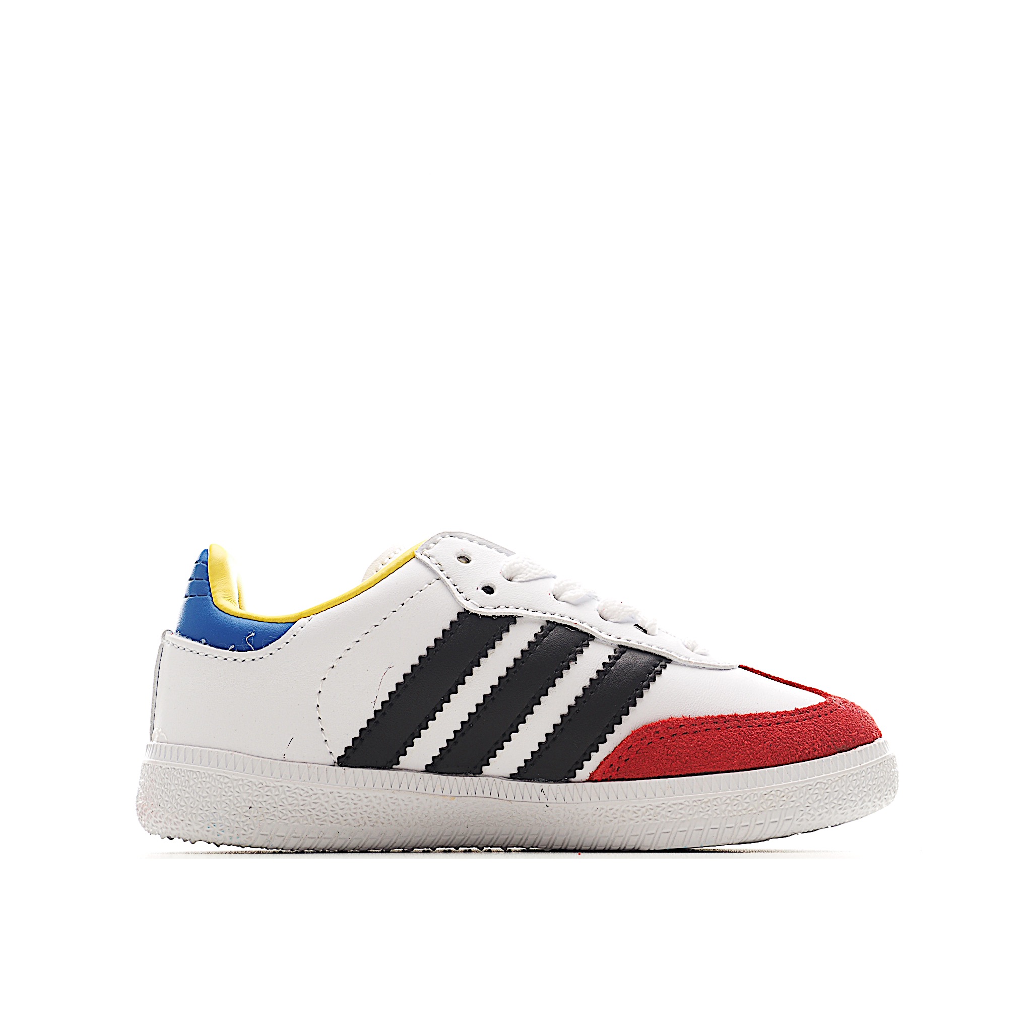 图片[2]-AD 德训 低帮儿童休闲鞋 注：22-27松紧带，28-37系带 如果你回到 1960 年代，你会发现职业足球运动员穿着桑巴，就像这些婴儿鞋一样，几乎就像他们一样。尺寸缩小适合儿童，配有柔软的鞋垫，在全天玩耍时感觉舒适。皮革鞋面、胶橡胶鞋底和3条纹保持经典。 货号：3964 尺码：22-37-选品中心