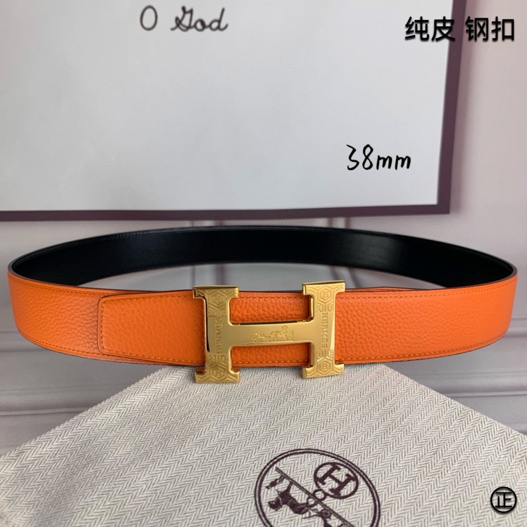 Hermès[正]爱马仕双面原版原单品质进口头层牛皮寸半38mm配官网H扣