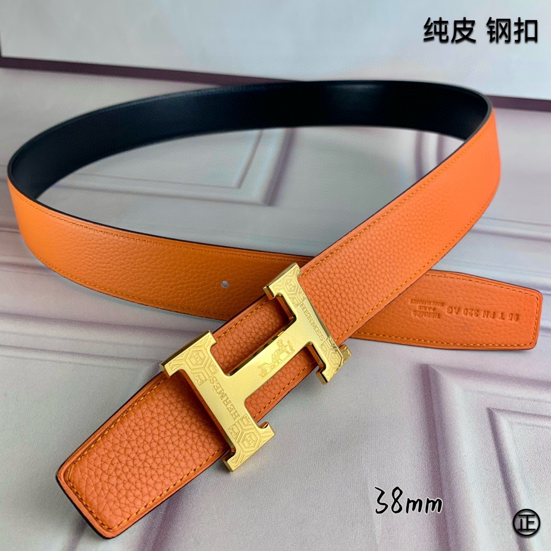 Hermès[正]爱马仕双面原版原单品质进口头层牛皮寸半38mm配官网H扣