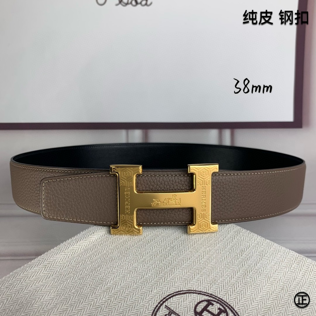 Hermès[正]爱马仕双面原版原单品质进口头层牛皮寸半38mm配官网H扣