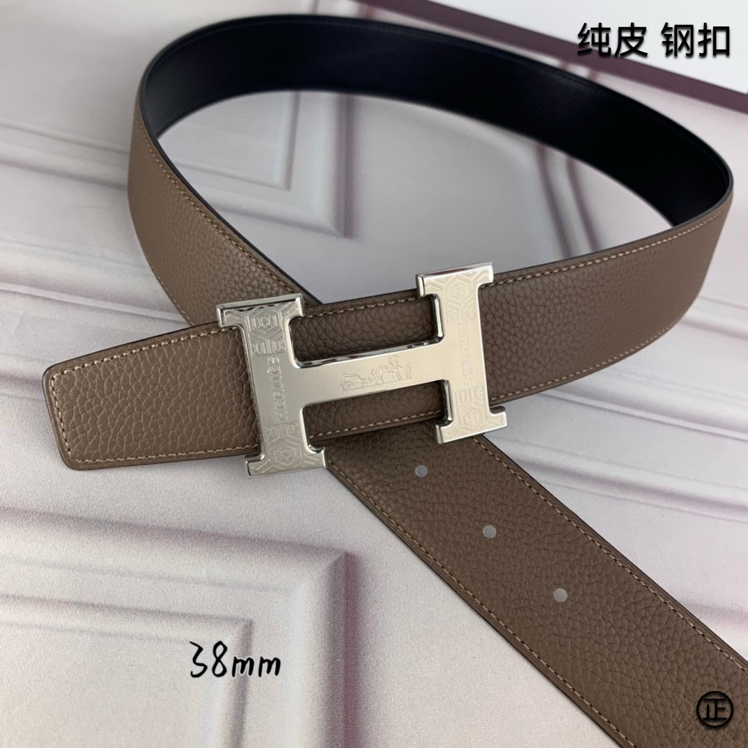 Hermès[正]爱马仕双面原版原单品质进口头层牛皮寸半38mm配官网H扣