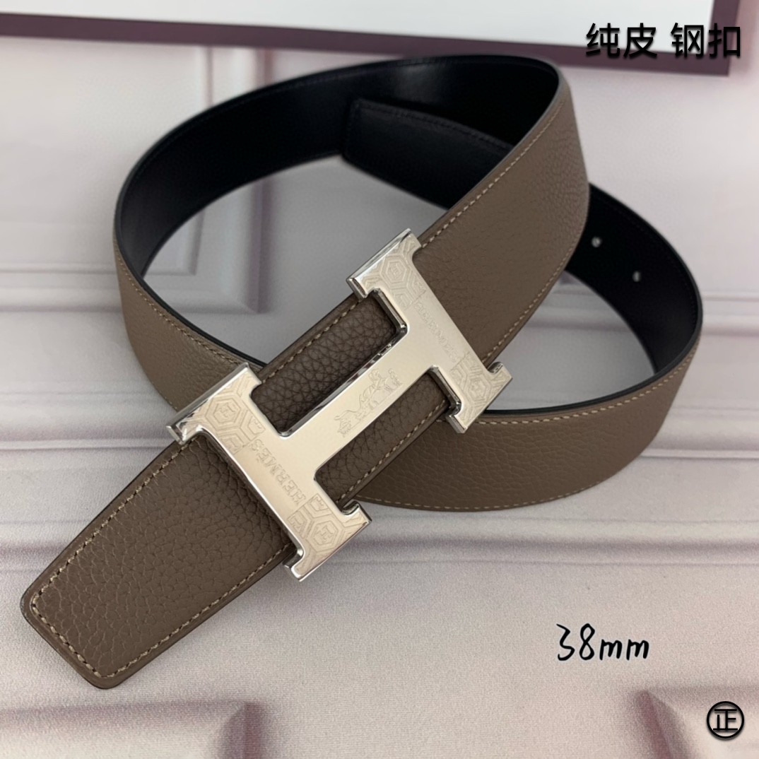 Hermès[正]爱马仕双面原版原单品质进口头层牛皮寸半38mm配官网H扣