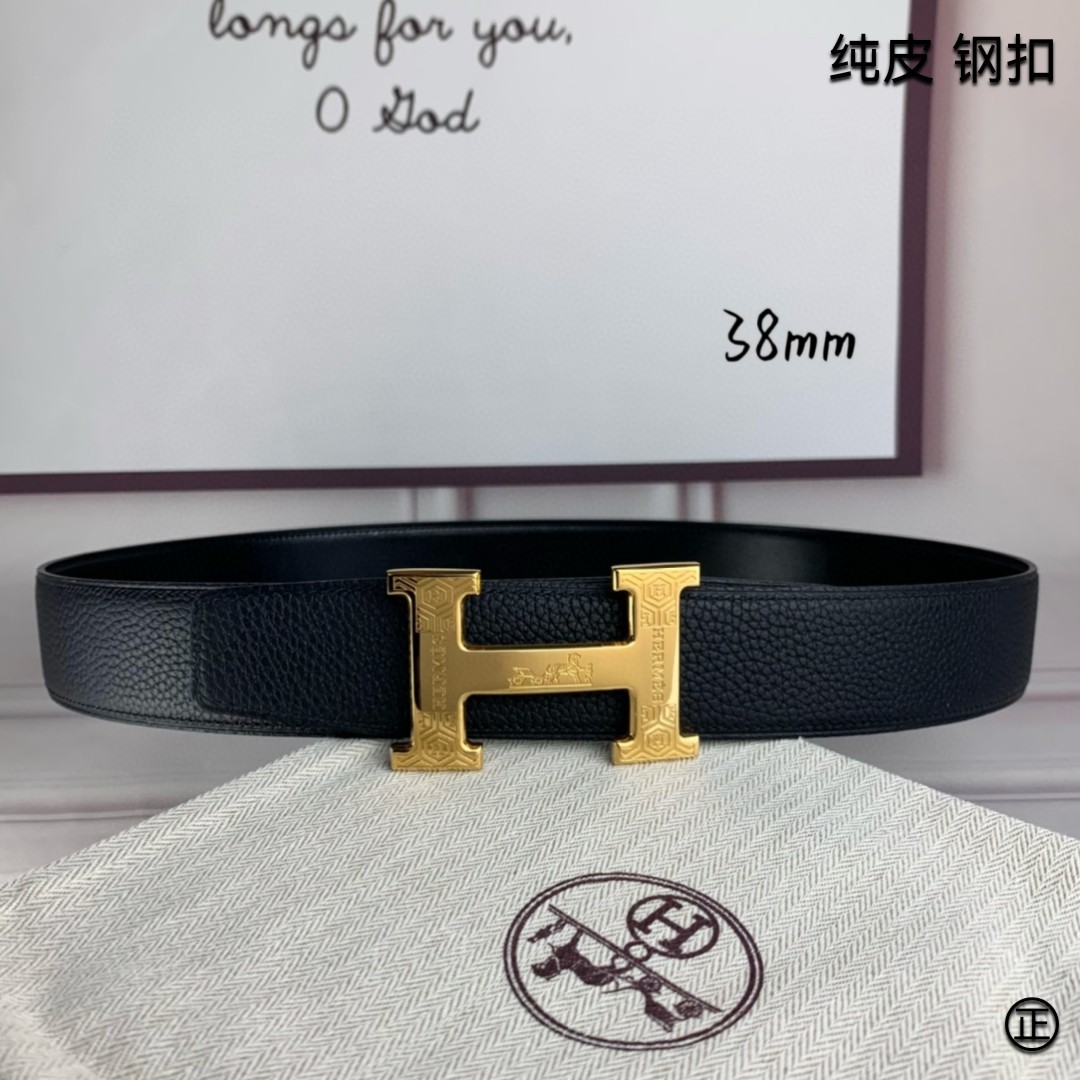 Hermès[正]爱马仕双面原版原单品质进口头层牛皮寸半38mm配官网H扣