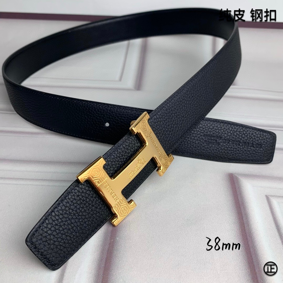 Hermès[正]爱马仕双面原版原单品质进口头层牛皮寸半38mm配官网H扣