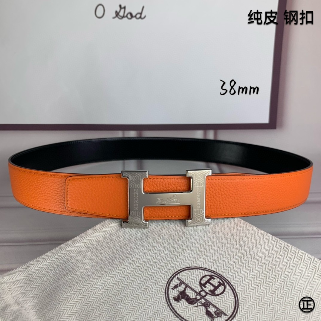 Hermès[正]爱马仕双面原版原单品质进口头层牛皮寸半38mm配官网H扣